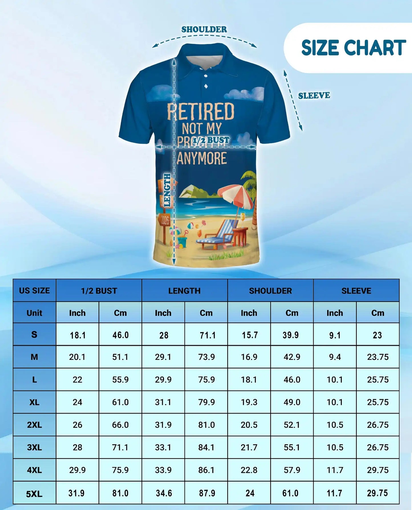Retired Not My Problem Anymore Polo Shirt - Beach Retirement Style | Azhawaiian