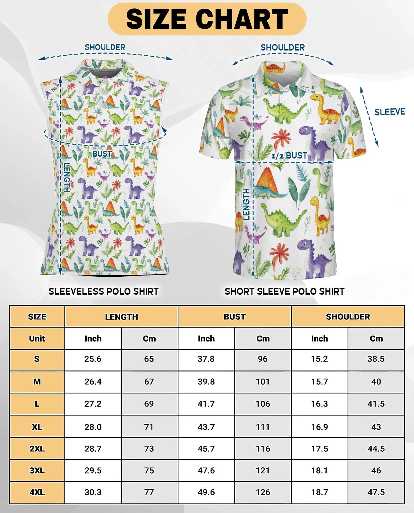Dinosaur Tropical Sleeveless Polo Shirt for Women | Azhawaiian