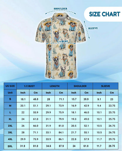 French Bulldog Cowboy Polo Shirt - Western Desert Dog Style | Azhawaiian