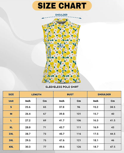 Citrus Blossom Sleeveless Polo Shirt for Women  | Azhawaiian