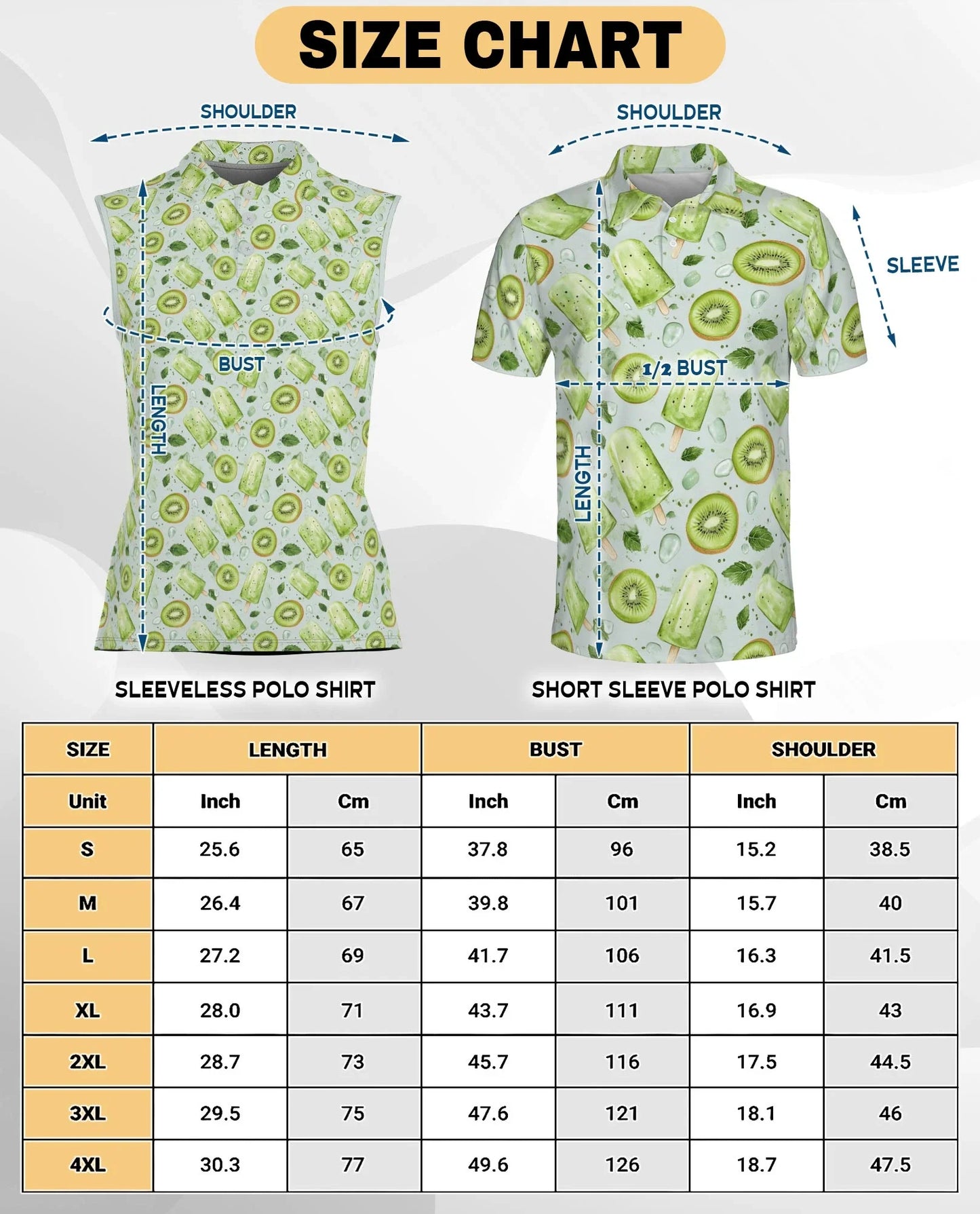 Kiwi Ice Cream Sleeveless Polo Shirt for Women, Cute Fruit Summer Style | Azhawaiian