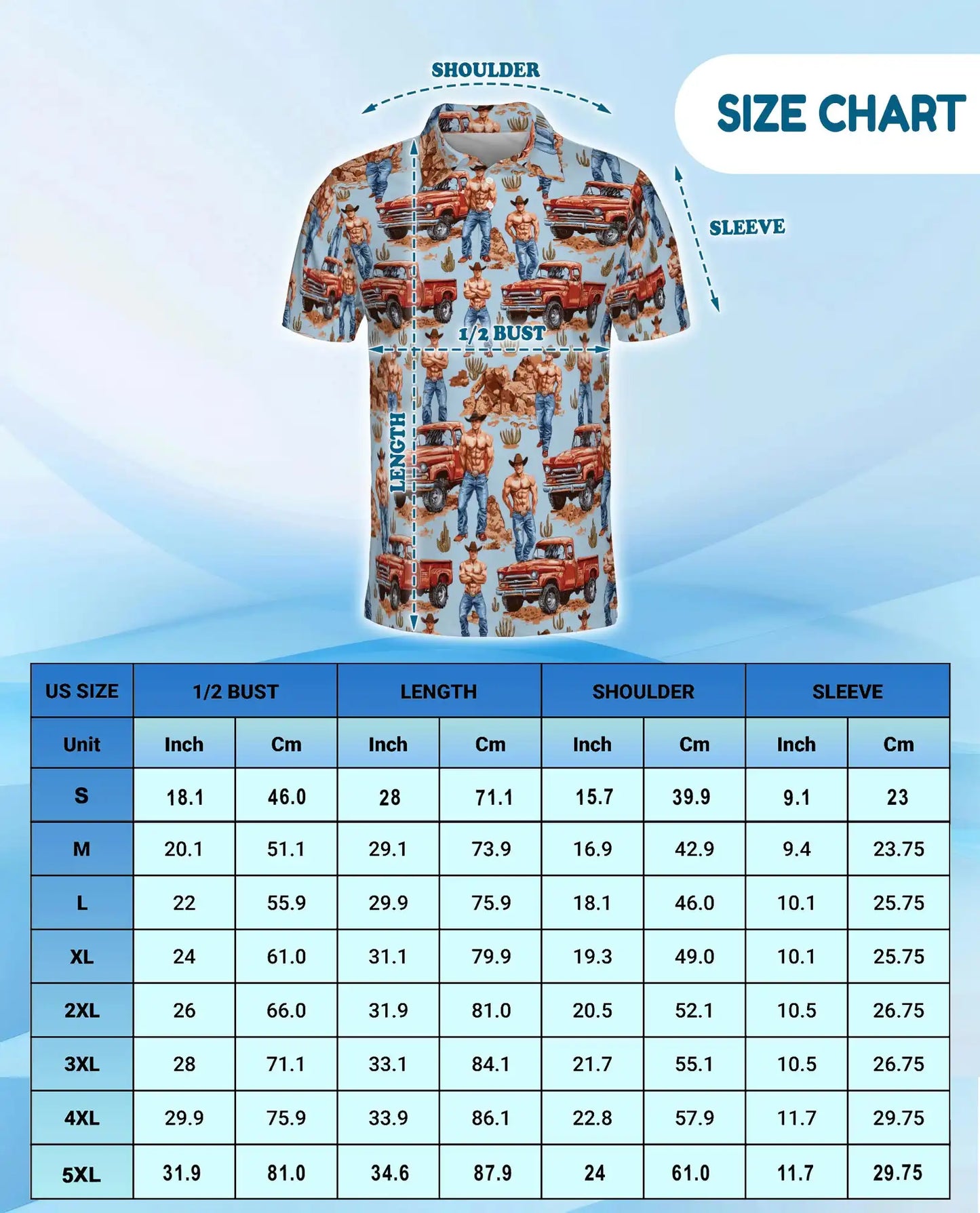 Cowboy Truck Western 3D Polo Shirt for Men | Azhawaiian