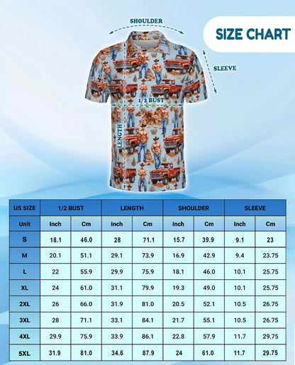 Cowboy Truck Western 3D Polo Shirt for Men | Azhawaiian