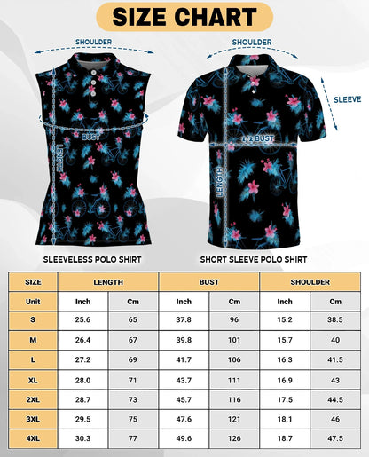 Bicycle Pattern Sleeveless Polo Shirt for Women | Azhawaiian