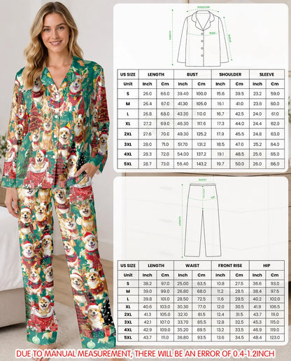 Christmas Corgi Pajama Set for Women – Festive Dog Print