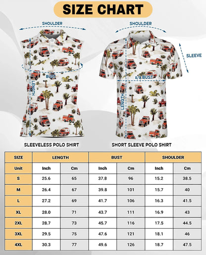 Fire Truck Firefighter Sleeveless Polo Shirt for Women | Azhawaiian