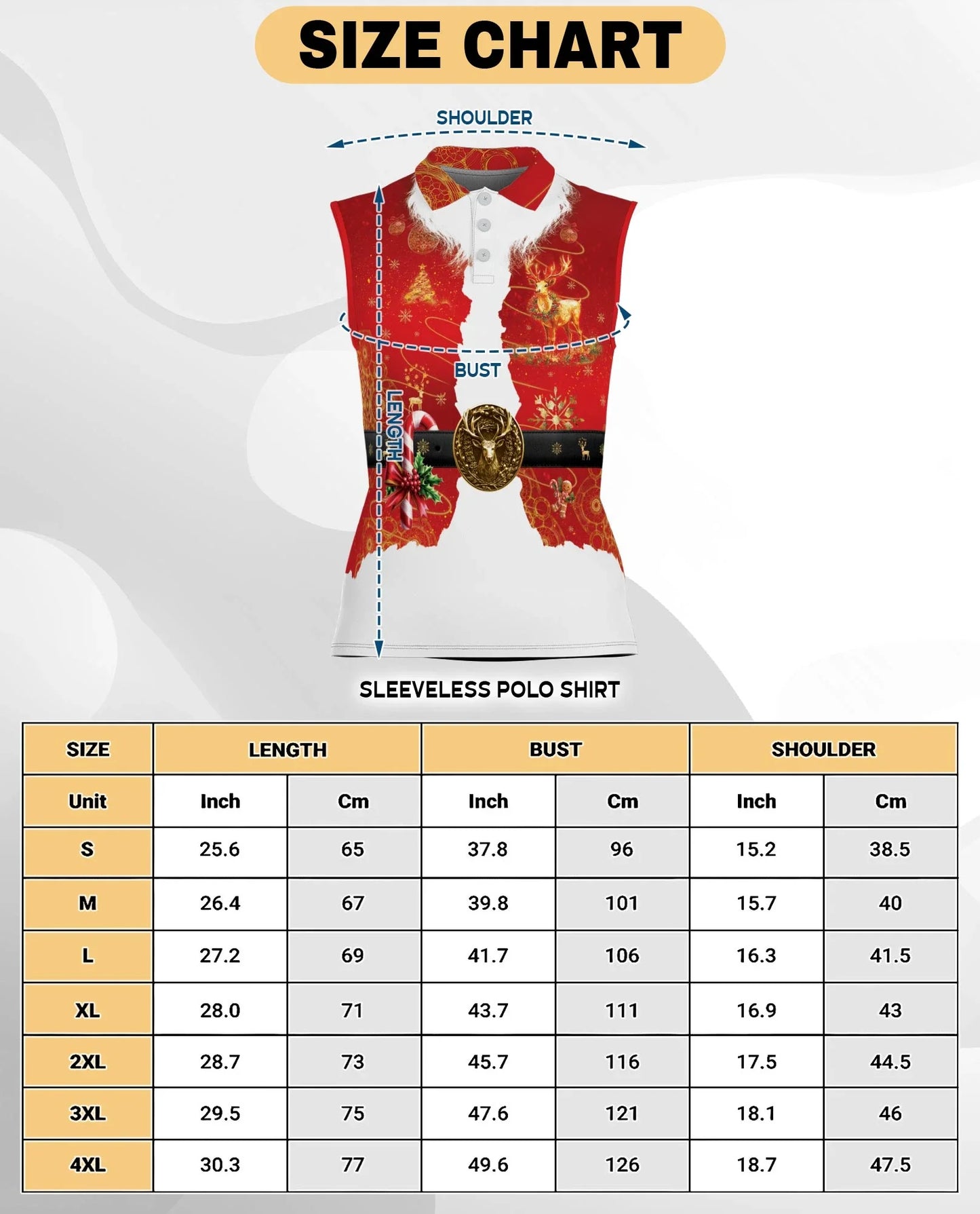 Santa Claus Christmas Costume Sleeveless Polo Shirt for Women | Azhawaiian