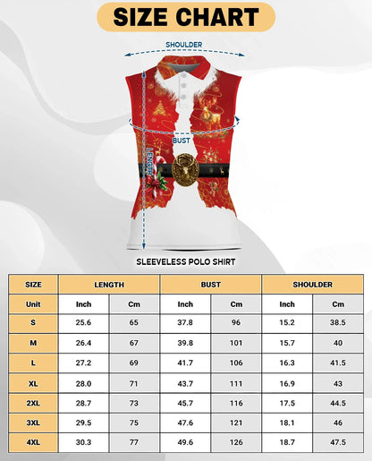 Santa Claus Christmas Costume Sleeveless Polo Shirt for Women | Azhawaiian