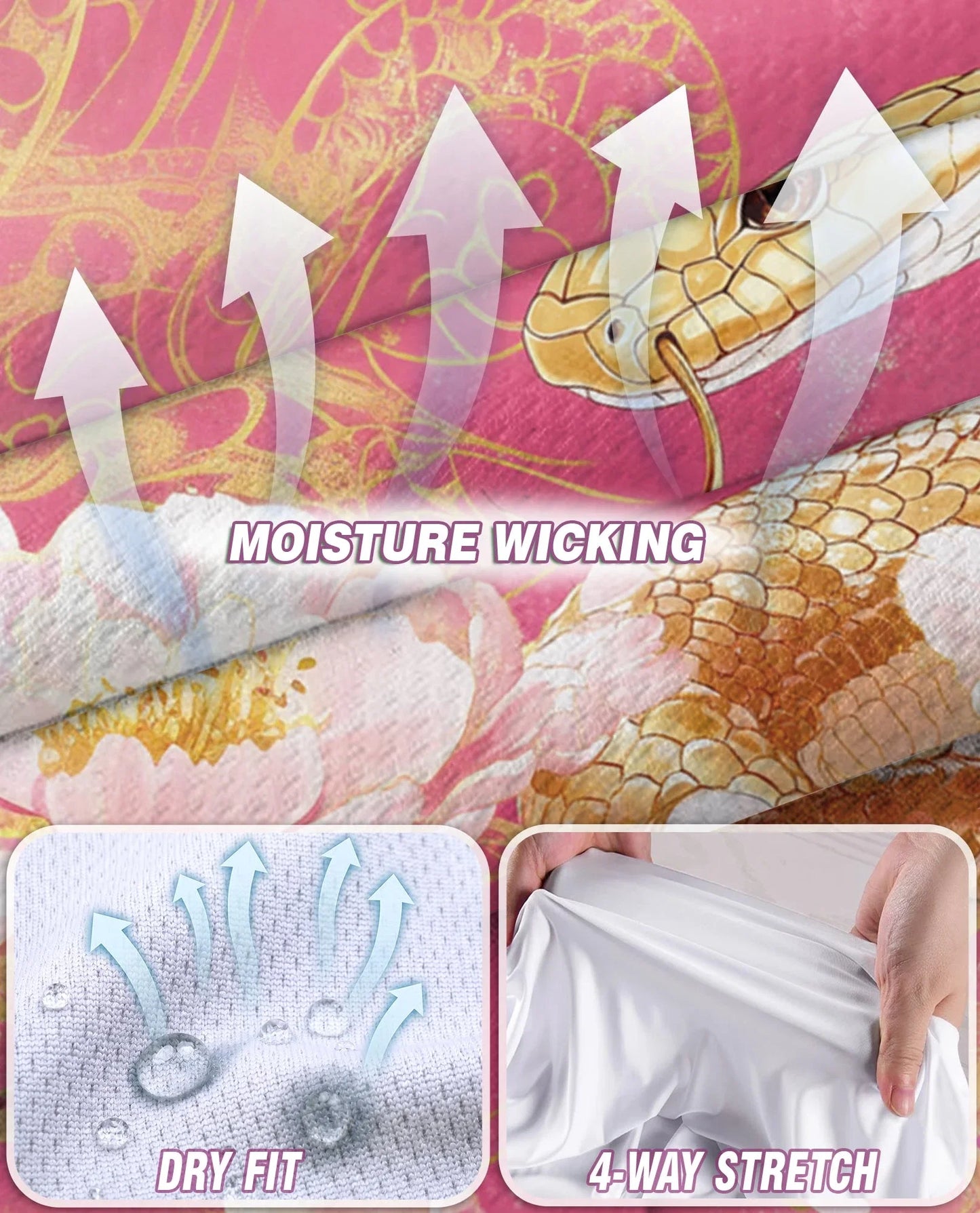 Snake and Peony Print Sleeveless Polo Shirt for Women | Azhawaiian