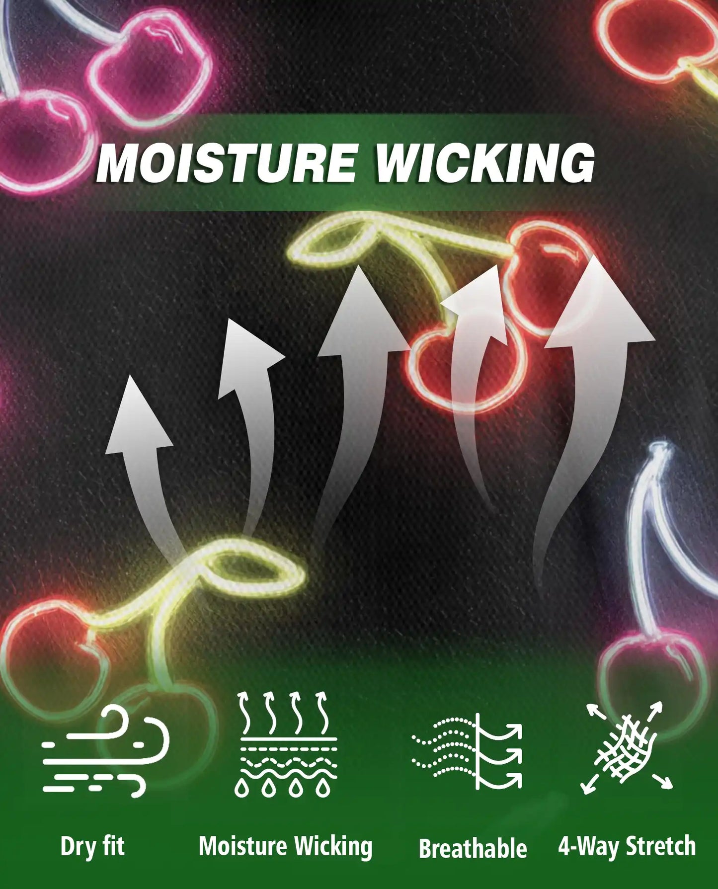 Neon Cherry Polo Shirt for Men- Retro Fruit Glow Aesthetic Shirt | Azhawaiian