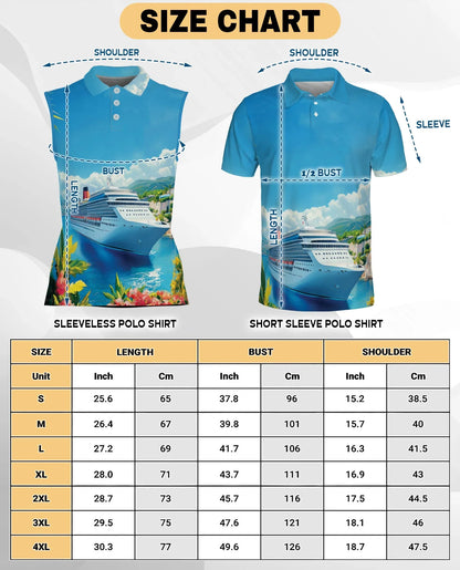Cruise Ship Half Moon Cay Sleeveless Polo Shirt for Women | Azhawaiian