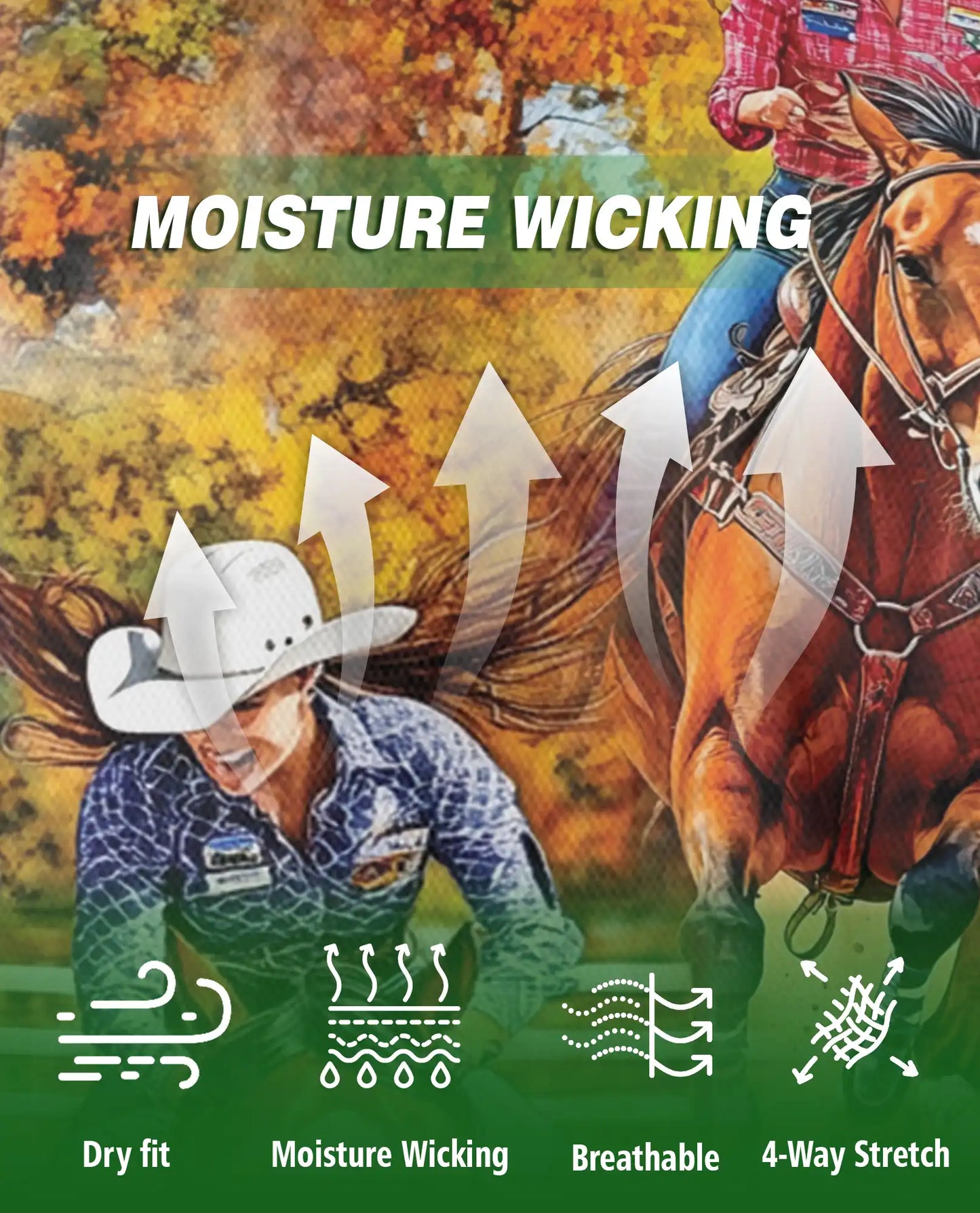 Barrel Racing 3D Polo Shirt for Men, Western Rodeo Cowboy Style | Azhawaiian