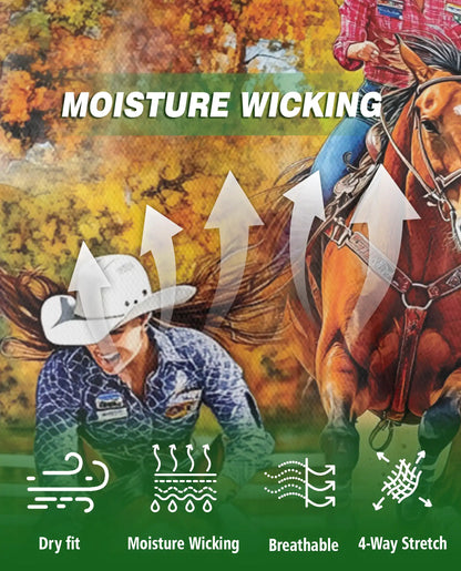 Barrel Racing 3D Polo Shirt for Men, Western Rodeo Cowboy Style | Azhawaiian