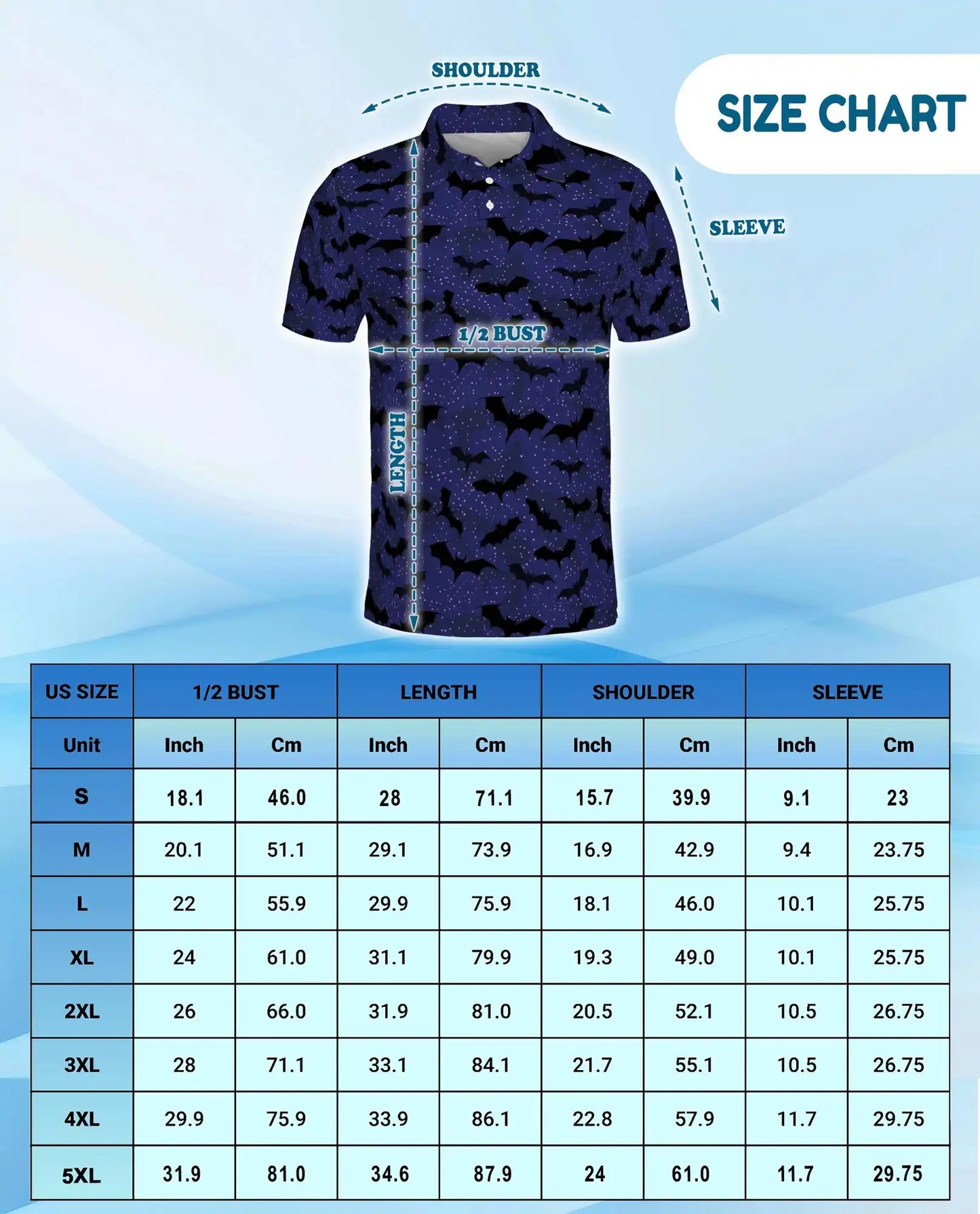 Spooky Bats Polo Shirt for Men, Halloween Night Style | Azhawaiian