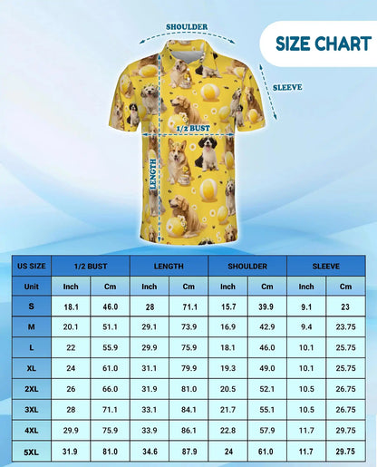 Golden Retriever Polo Shirt for Men, Cute Dog Lover Style | Azhawaiian