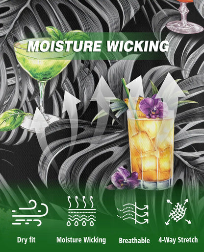 Tropical Cocktail Polo Shirt, Monstera Leaf Print | Azhawaiian