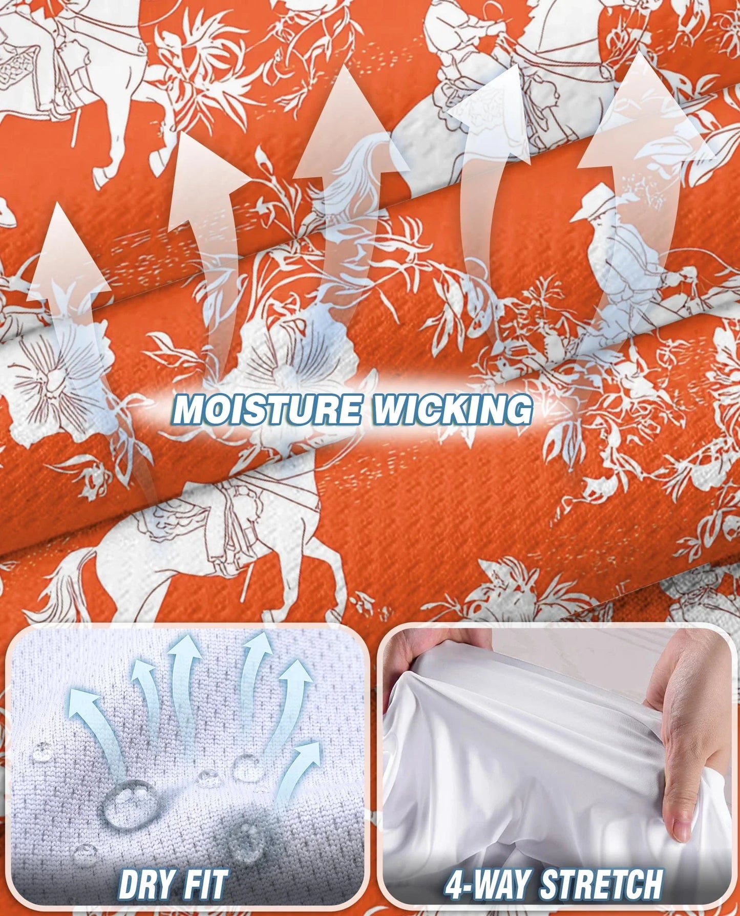 Orange Equestrian Horse Floral Sleeveless Polo Shirt for Women | Azhawaiian