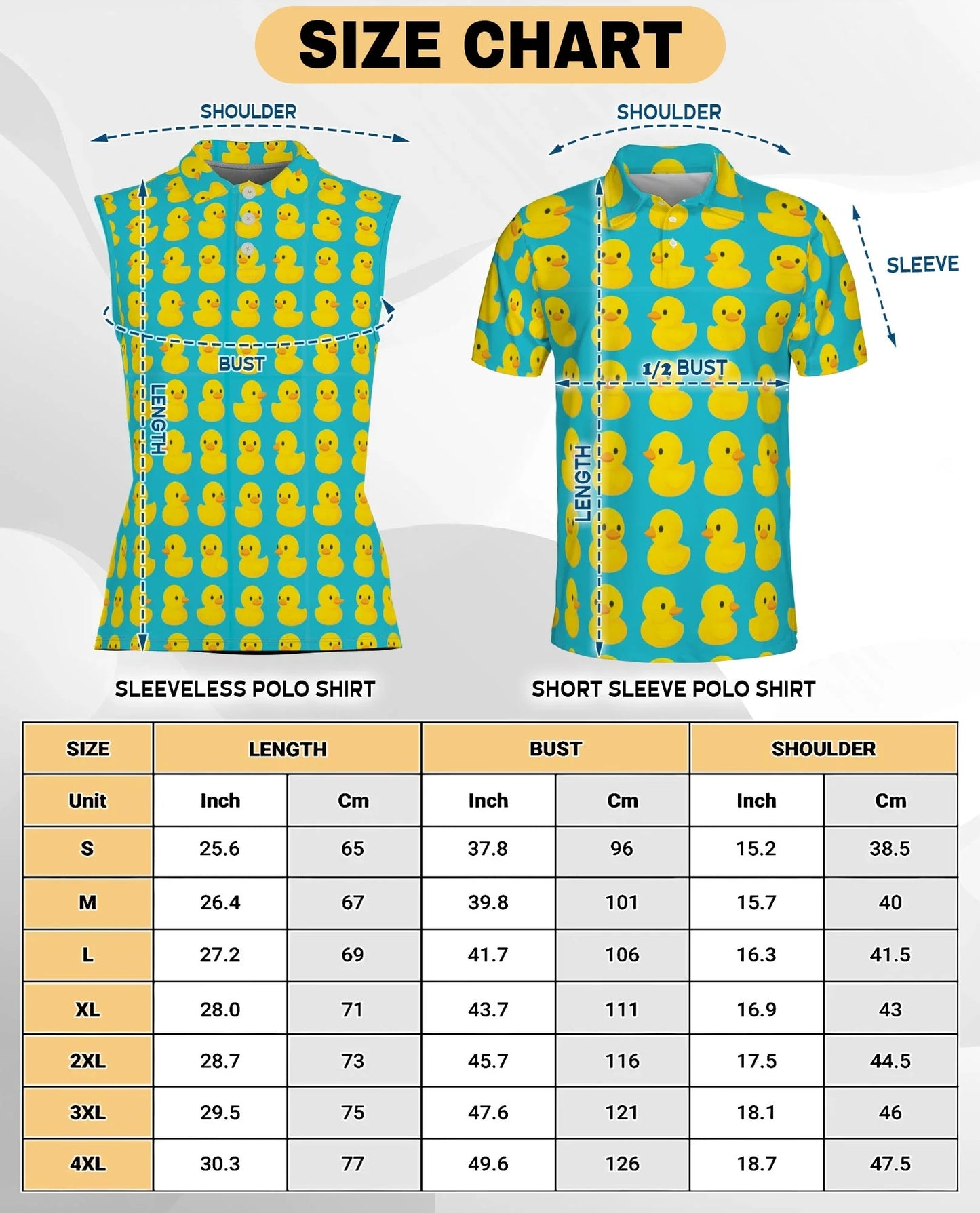 Cute Duck Print Sleeveless Polo Shirt for Women, Adorable Animal Style | Azhawaiian