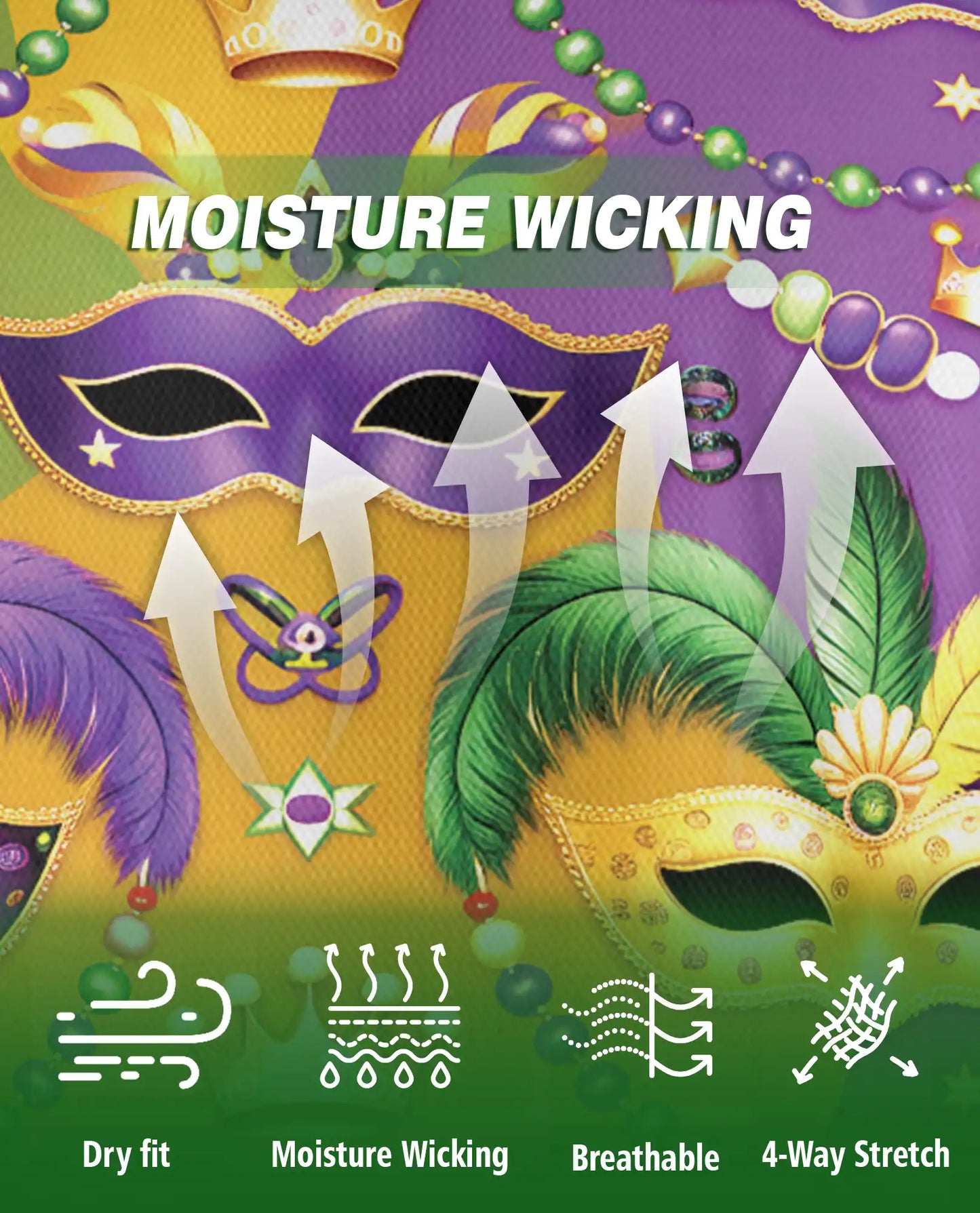 Mardi Gras Mask Pattern Hawaiian Polo Shirt | Azhawaiian