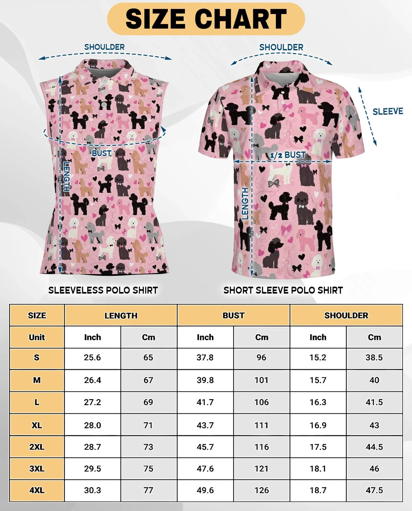 Pink Poodle Print Sleeveless Polo Shirt for Women, Cute Dog Lover Style | Azhawaiian