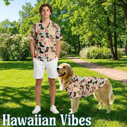 Floral Dachshund Matching Dog Owner Hawaiian Shirts, Funny Pet Aloha Shirt for Beach Vacation - Azhawaiian