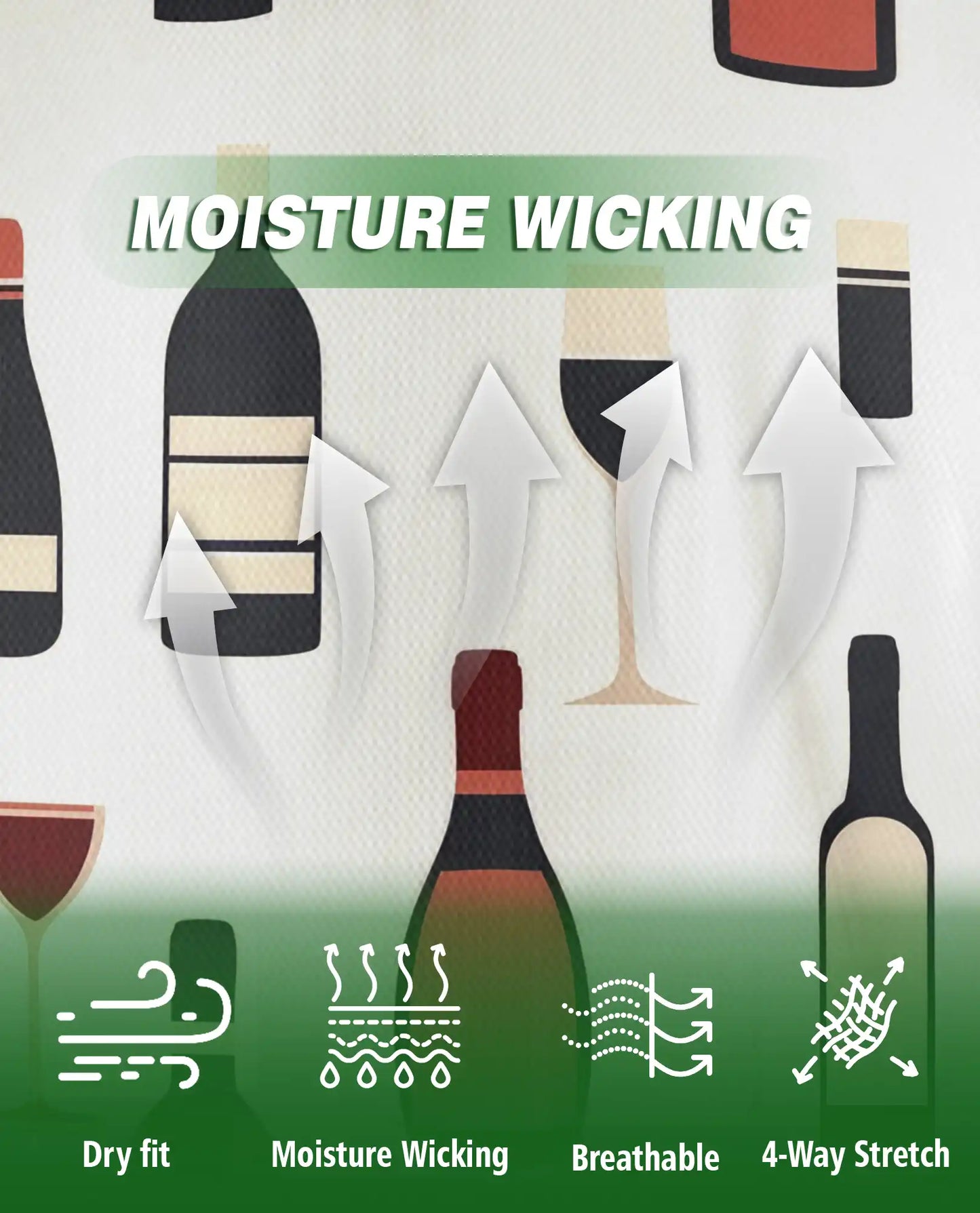 Wine Bottle Pattern 3D Polo Shirt for Men, Minimalist Vineyard Style | Azhawaiian