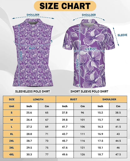 Big Hibiscus Purple Sleeveless Polo Shirt for Women | Azhawaiian