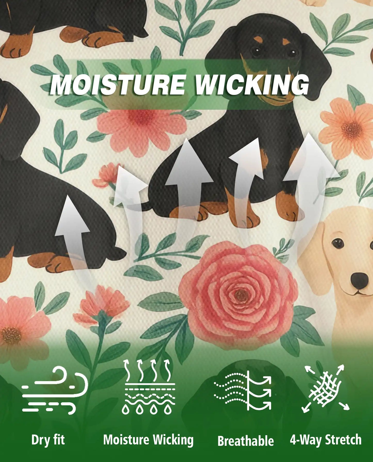 Dachshund Dog Pattern Polo Shirt for Men, Cute Pet Tropical Style | Azhawaiian