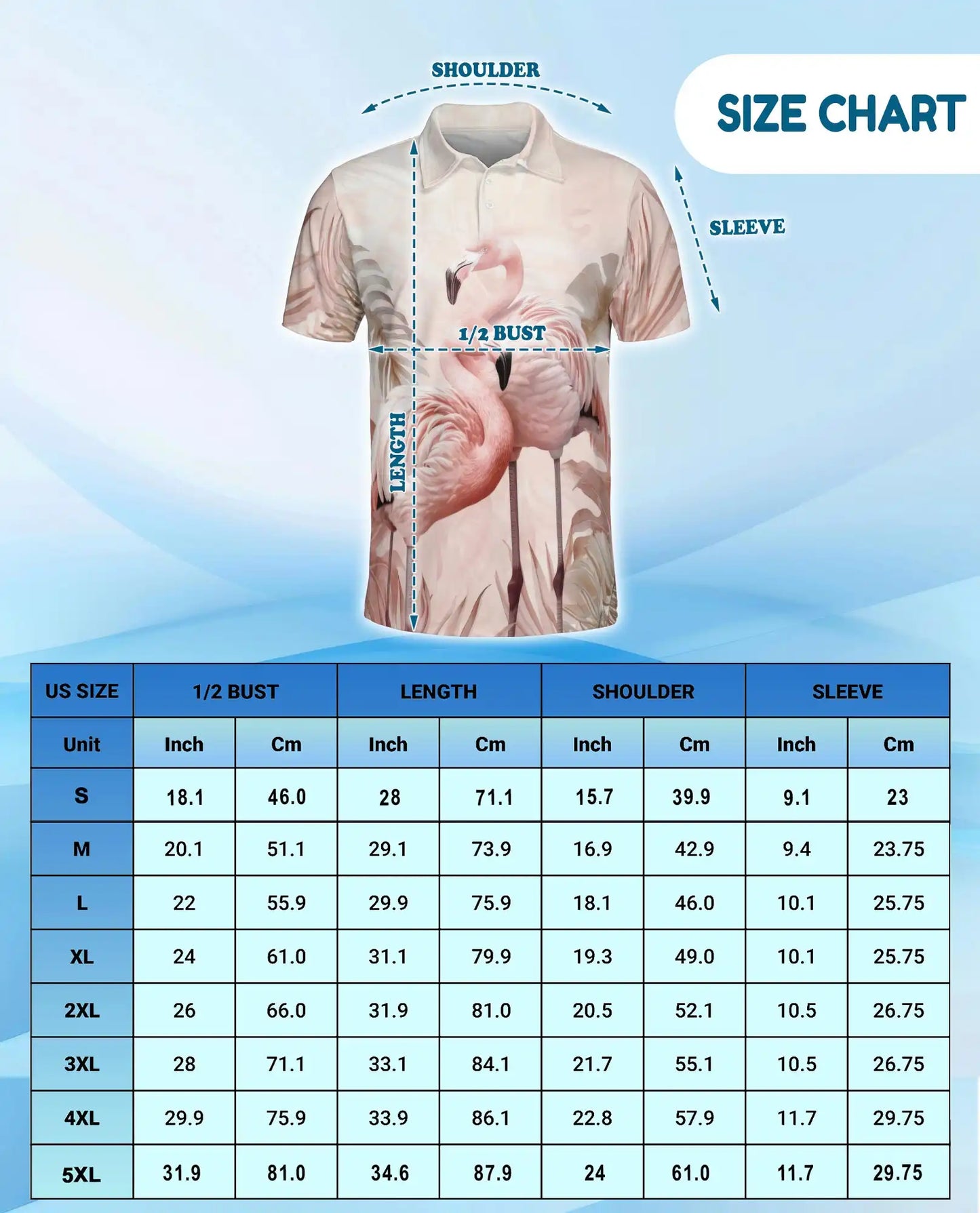 Pink Flamingo 3D Printed Polo Shirt for Men, Summer Tropical Shirt | Azhawaiian