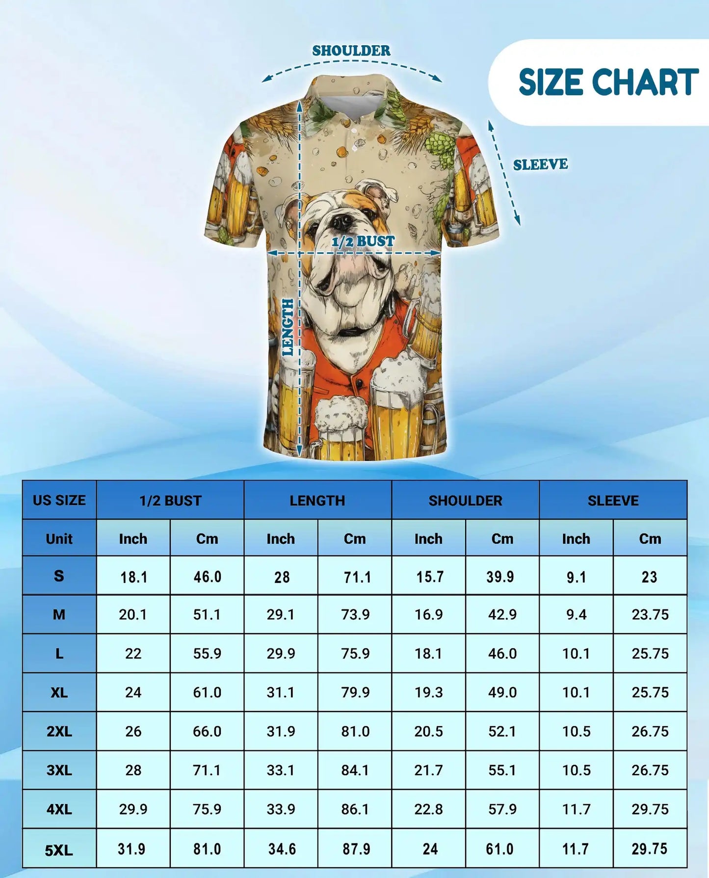 Bulldog Beer Polo Shirt for Men, Funny Party Style | Azhawaiian
