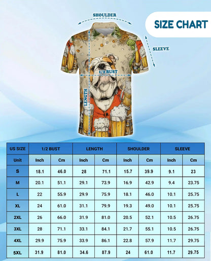 Bulldog Beer Polo Shirt for Men, Funny Party Style | Azhawaiian