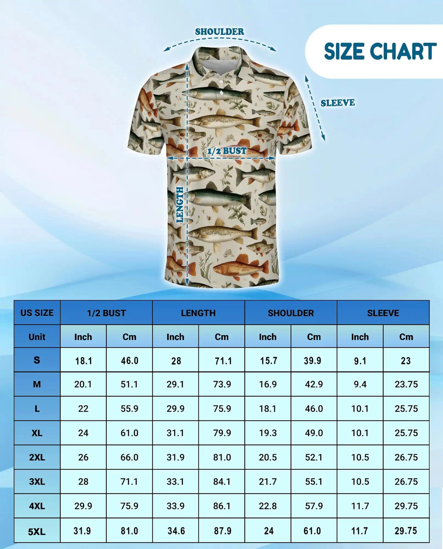 Vintage Fish Species Polo Shirt - Freshwater Angler Nature Style | Azhawaiian