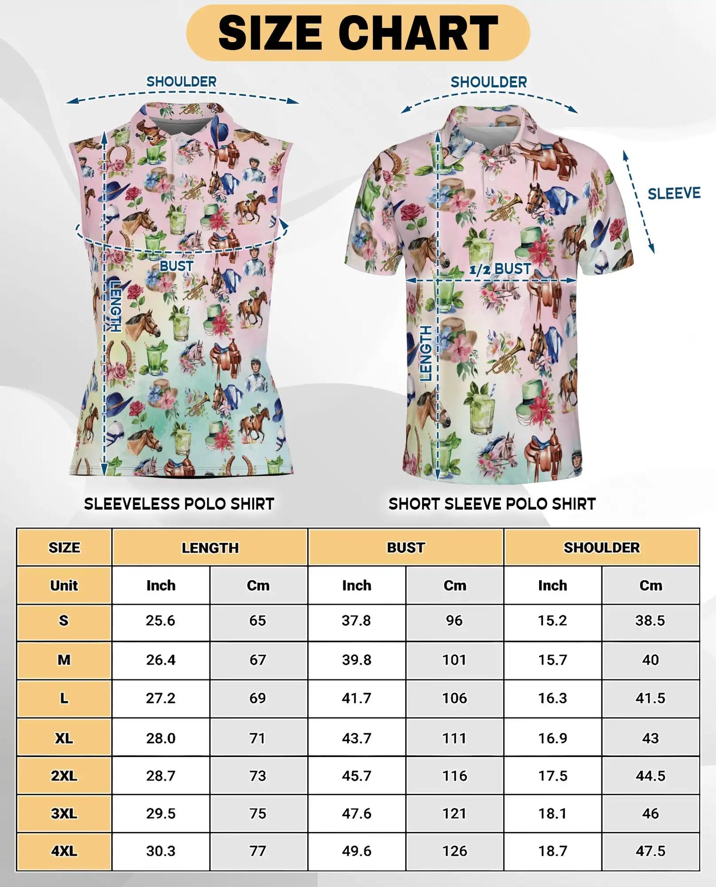 Kentucky Derby Horse Sleeveless Polo Shirt for Women | Azhawaiian