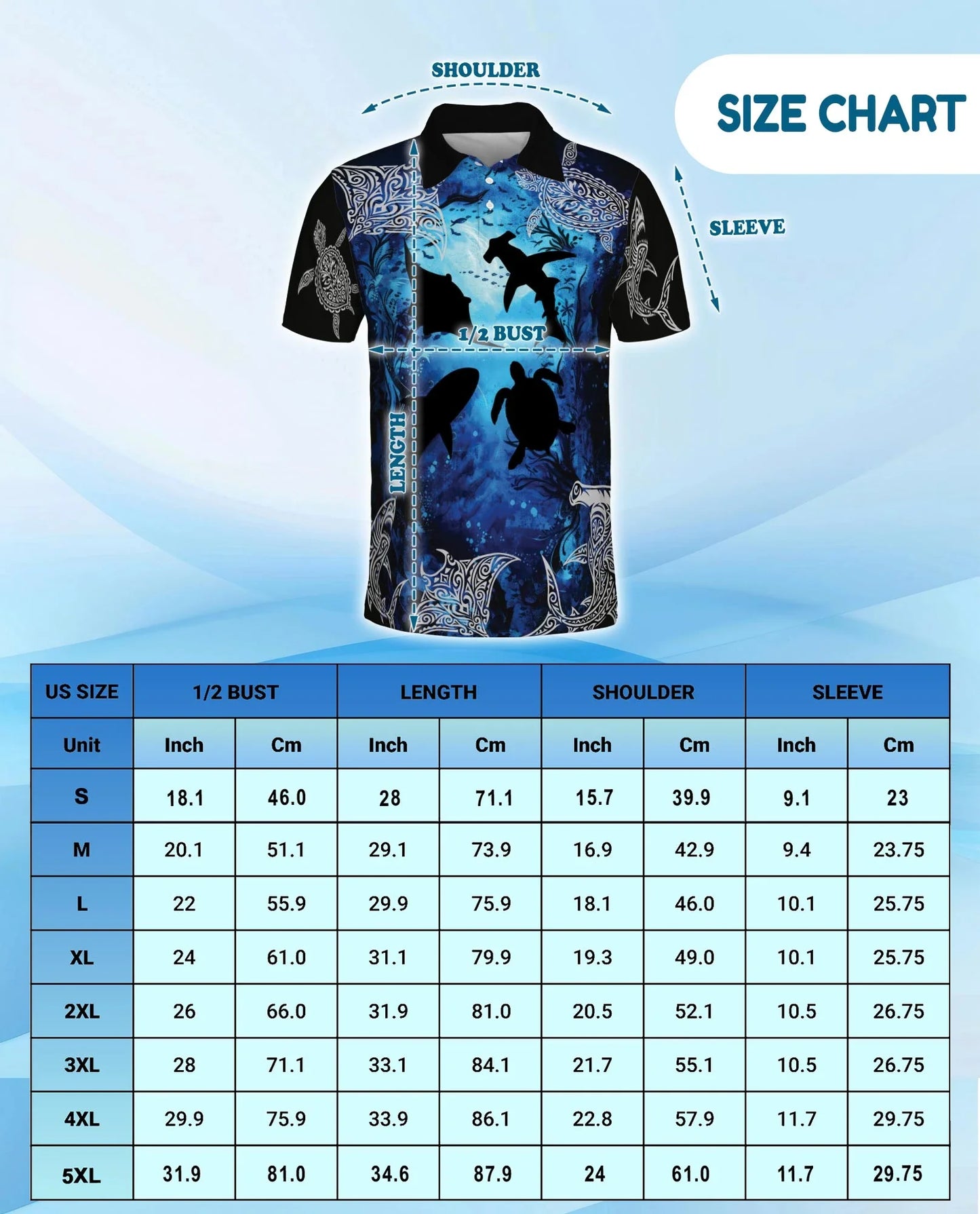 Amazing Ocean World Polo Shirt for Men, Tropical Marine Life Style | Azhawaiian