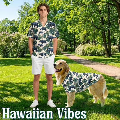 Amazing Rhino Matching Dog Owner Hawaiian Shirts, Funny Pet Aloha Shirt for Beach Vacation - Azhawaiian