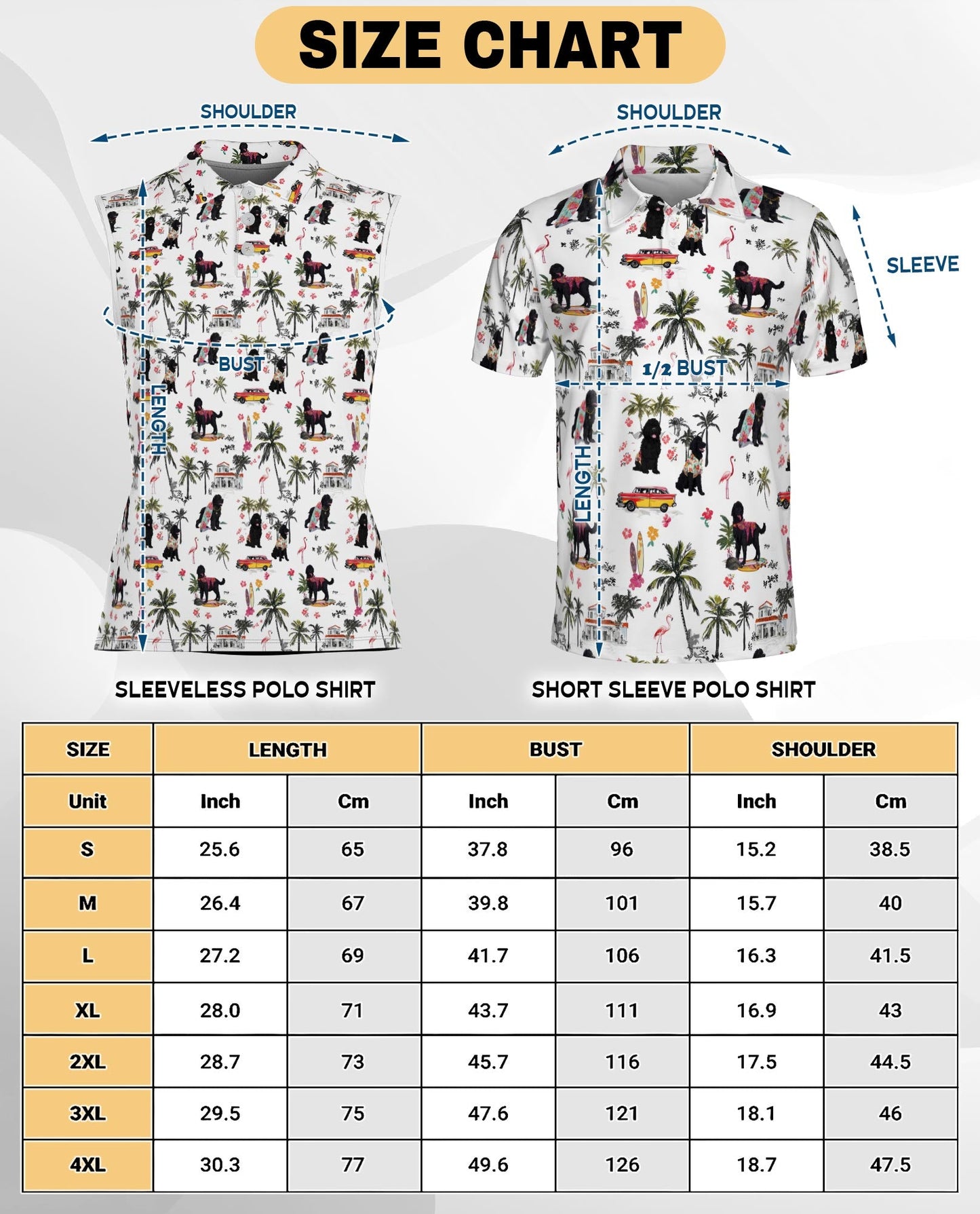 Tropical Portuguese Water Dog Sleeveless Polo Shirt for Women, Dog Lover Style | Azhawaiian