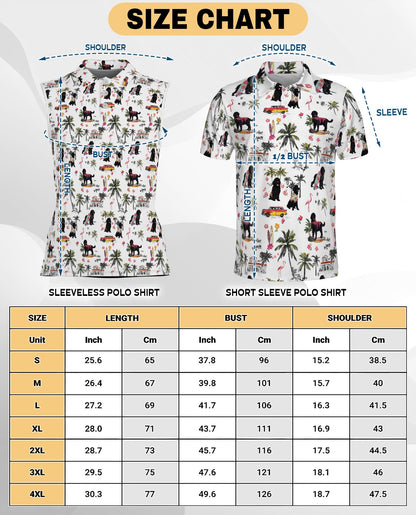 Tropical Portuguese Water Dog Sleeveless Polo Shirt for Women, Dog Lover Style | Azhawaiian
