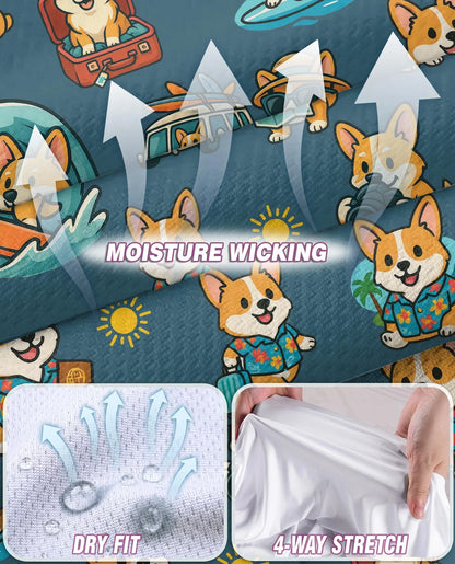 Cute Corgi Summer Beach Sleeveless Polo Shirt for Women, Dog Lover Style | Azhawaiian