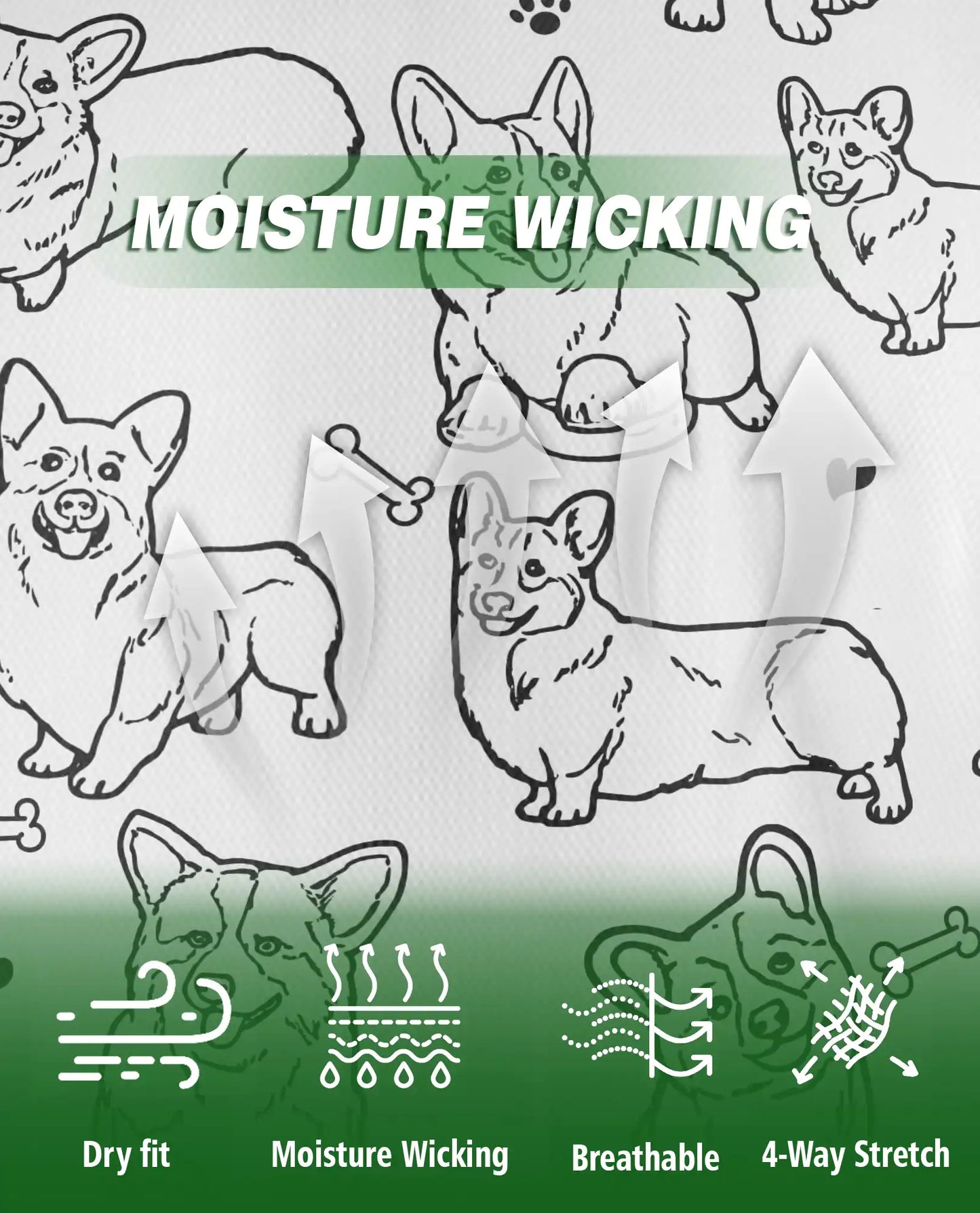 Cute Corgi Sketch 3D Polo Shirt for Men, Minimal Dog Lover Style | Azhawaiian