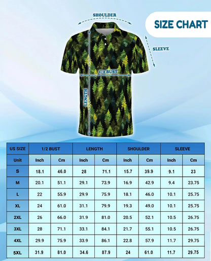 Evergreen Forest Polo Shirt - Woodland Nature Style | Azhawaiian