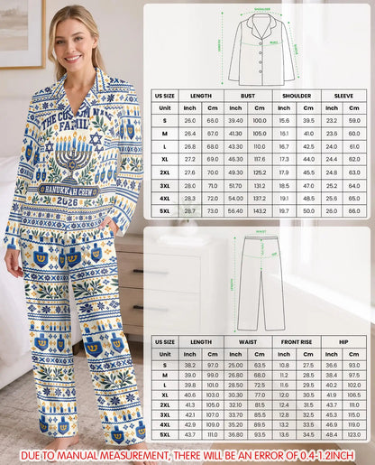 Personalized Hanukkah Family Pajama Set for Women – Custom Family Name & Year