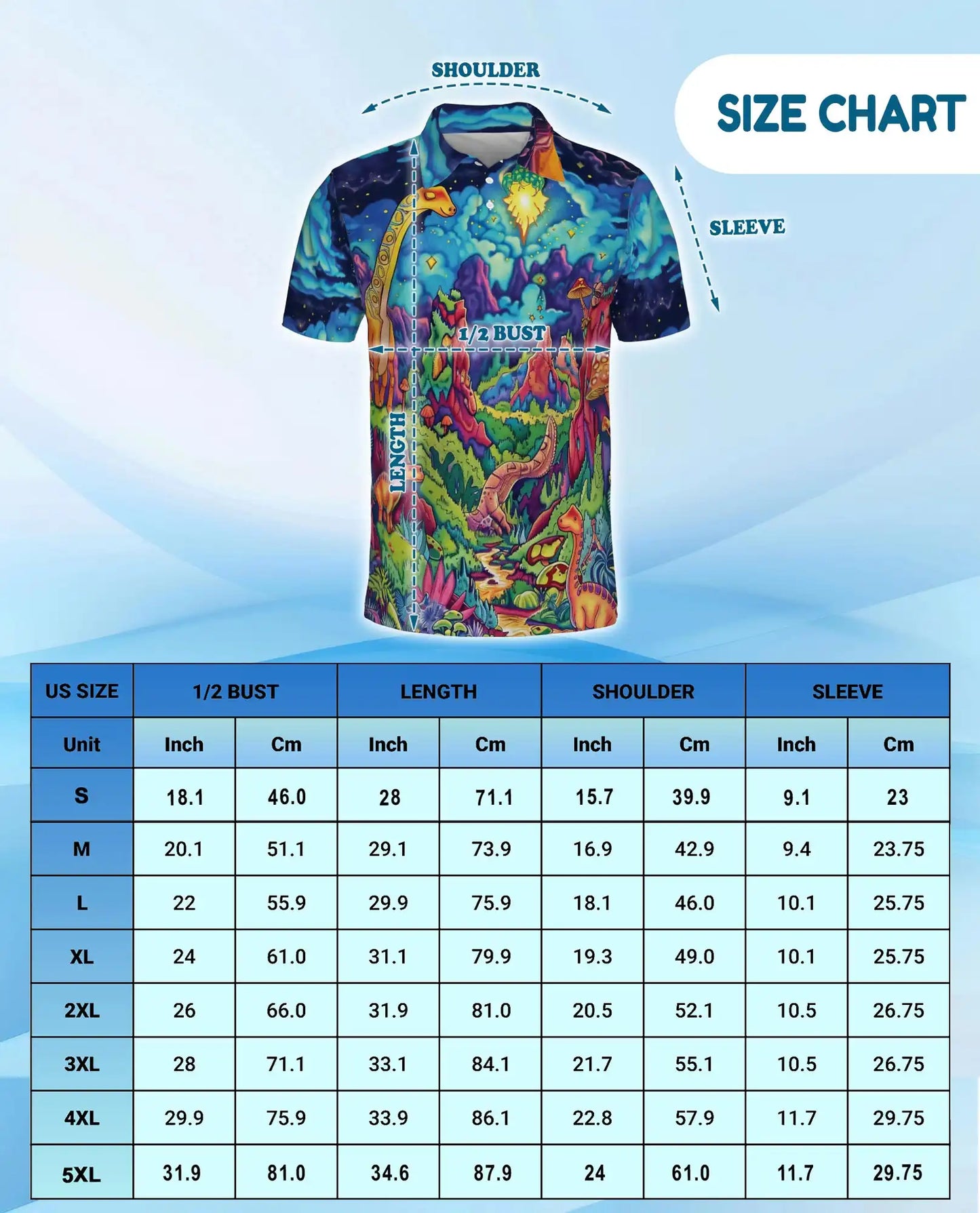 Dinosaur Fantasy Polo Shirt, Colorful Cosmic Art | Azhawaiian
