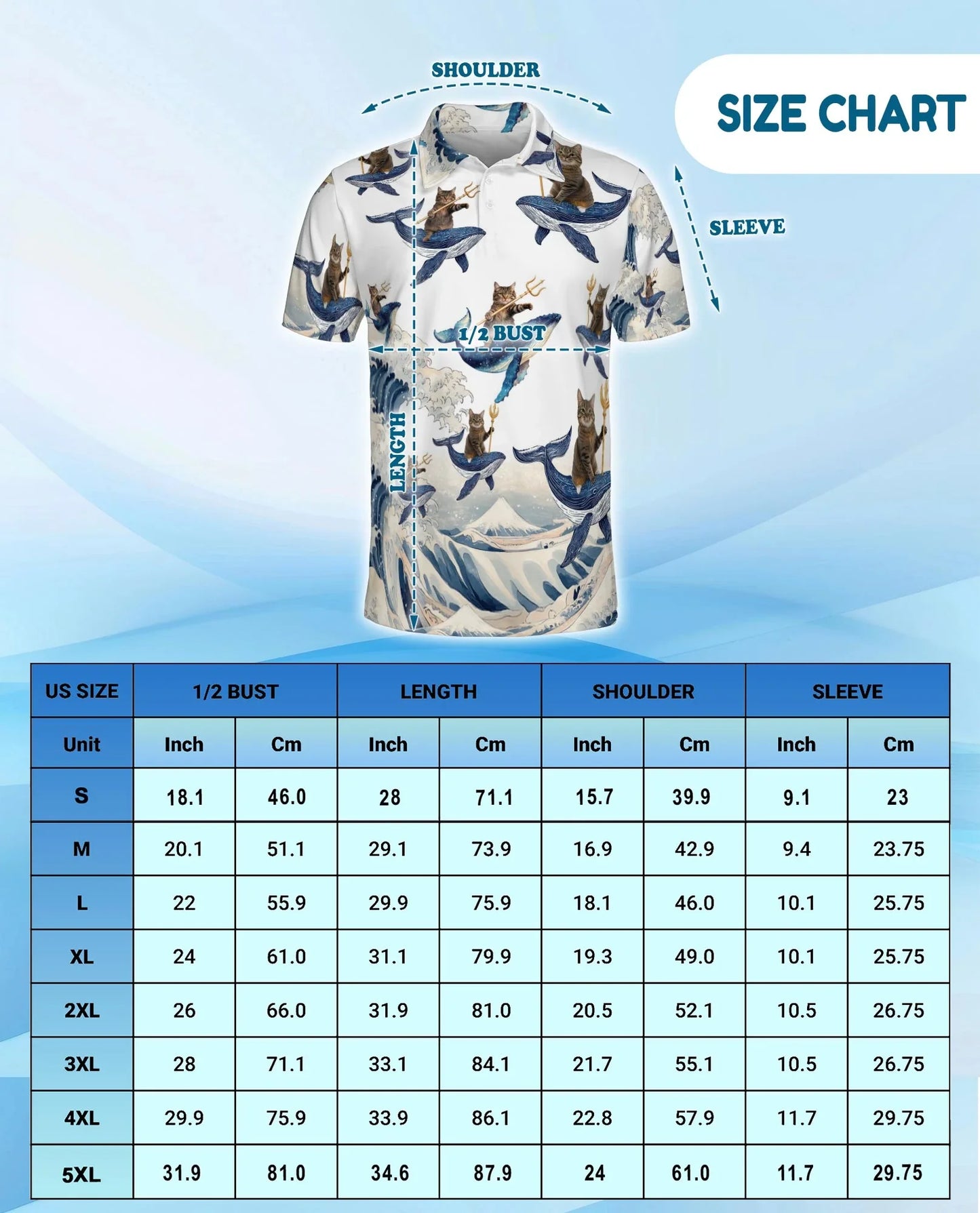 Cat Riding Whale Polo Shirt for Men, Funny Ocean Animal Style | Azhawaiian
