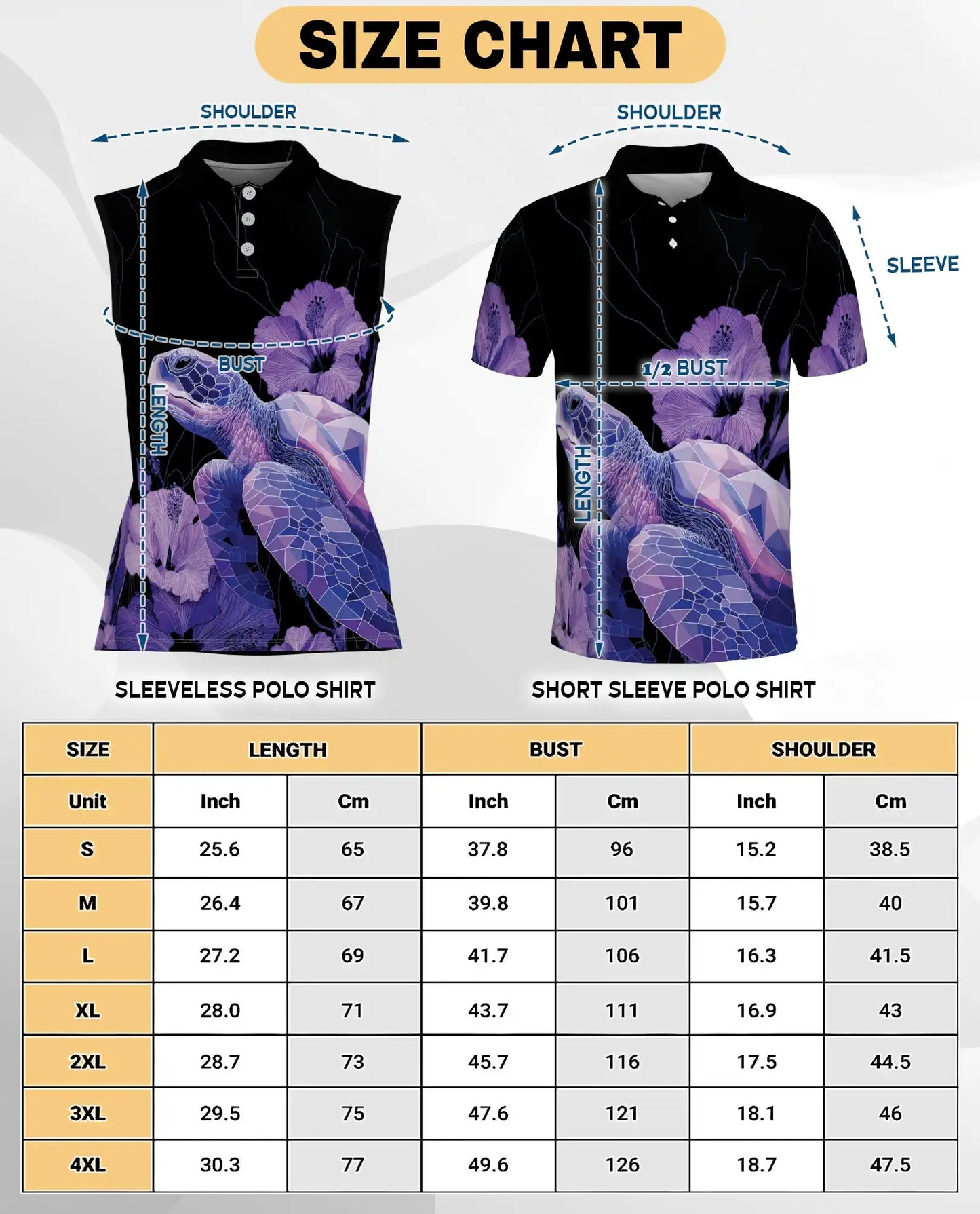 Purple Geometric Sea Turtle Sleeveless Polo Shirt for Women | Azhawaiian