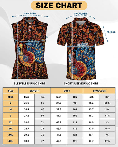 Chicken Thanksgiving Sleeveless Polo Shirt for Women | Azhawaiian