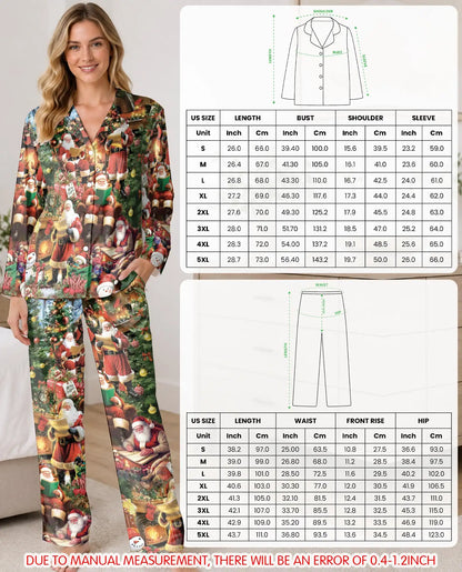 Christmas Eve Pajama Set for Women, Cozy Santa Holiday Sleepwear