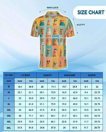 Retro Fashion Cats Polo Shirt Colorful Pop Art Cat Lover Design | Azhawaiian