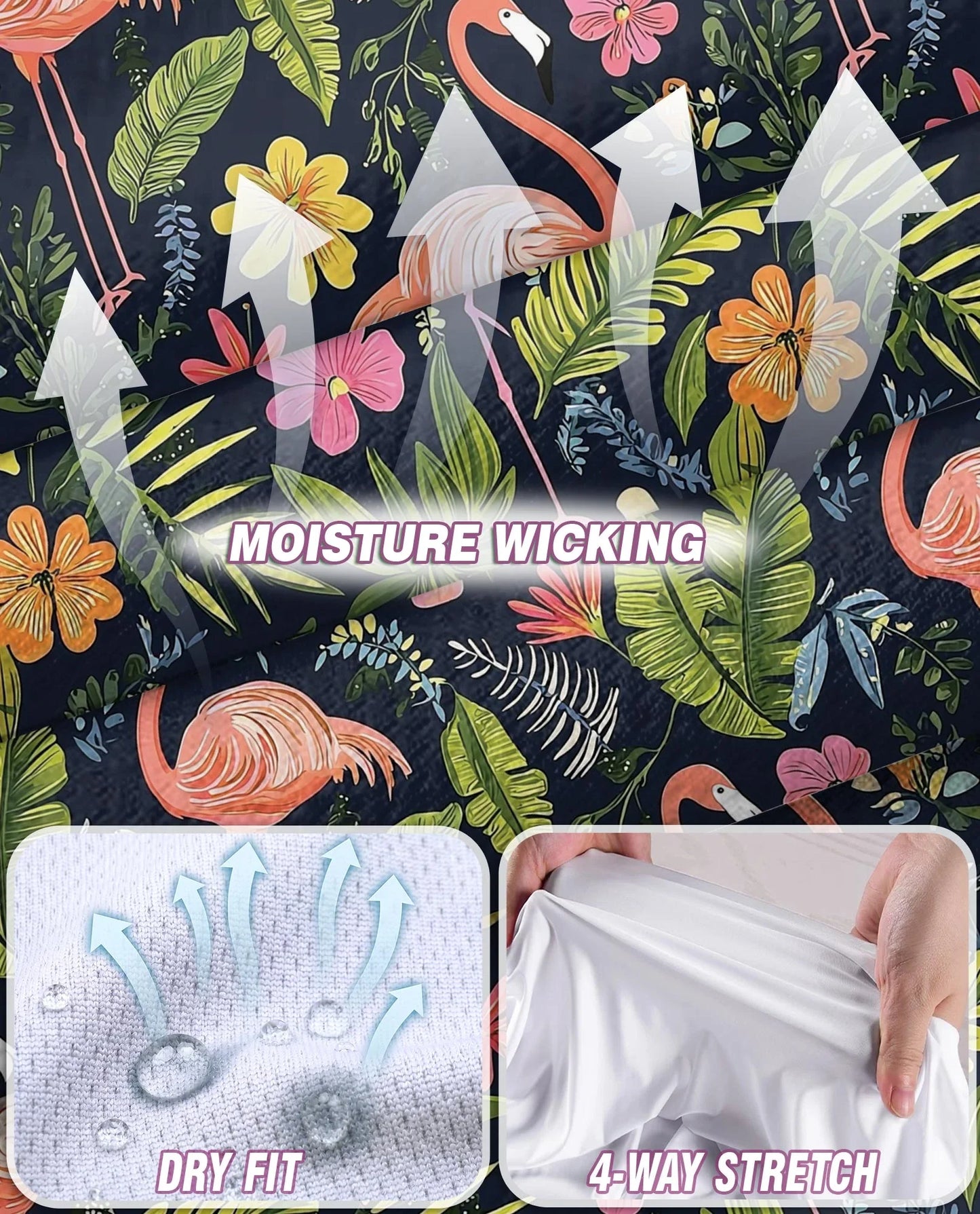 Flamingo Hibiscus Tropical Sleeveless Polo Shirt for Women | Azhawaiian