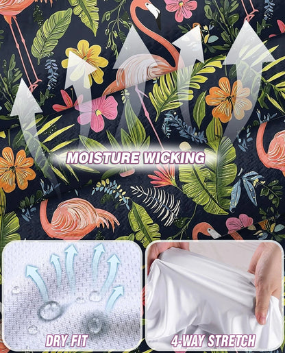 Flamingo Hibiscus Tropical Sleeveless Polo Shirt for Women | Azhawaiian