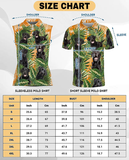 Black Labrador Tropical Sleeveless Polo Shirt for Women, Cute Dog Summer Style | Azhawaiian